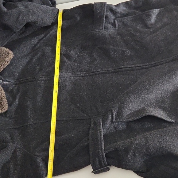 Gallery Peacoat Womens Size XL Wool Blend Dark Gray Charcoal Faux Fur Collar - Picture 8 of 10